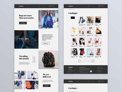 Onlybag Shop bag black black white catalog design geometria minimal minimalism online shopping page design shop ui ux web website