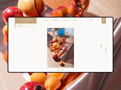 Web design shot for Ziemann Home Decor branding detail minimal typography ui ux