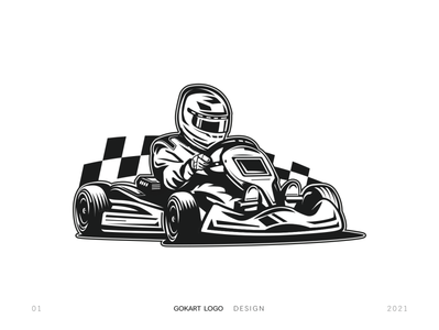 Gokart Racing logo 2 (black) by mvcnform on Dribbble