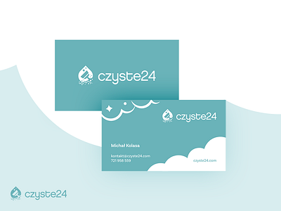 czyste24 Business Card blue branding business card clean clouds design flat minimalism