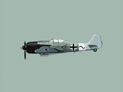 Fw 190A airplane bucket clean design flat fw190a illustration mode planes slick vector vehicles