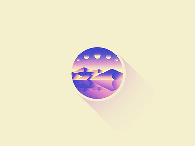 Moons design dream exploration illustration landscape mountains practice sun sunrise vector water