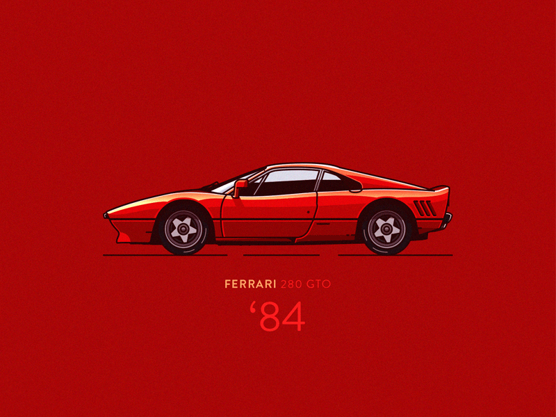 Ferrari 280GTO '84 car design ferrari illustration logo retro shadow slick speed vintage