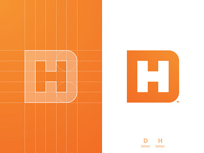 DH Logomark Grid brand brand identity branding design dh for sale unused buy grid layout h letter hd identity identity designer illustration lettermark logo logo design logomark logotype designer negative space smart mark typography