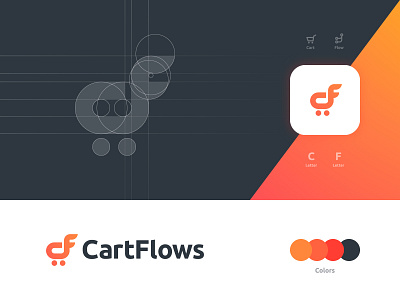 CartFlows - Brand Identity Design app logo design behance project brand brand identity branding cart case study design ecommerce grid layout identity designer letter f lettermark logo logo design logomark logotype designer negative space smart mark typography