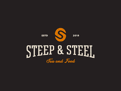 Steep & Steel brand coffe food label logo logotype monogram ss steel steep tea vintage
