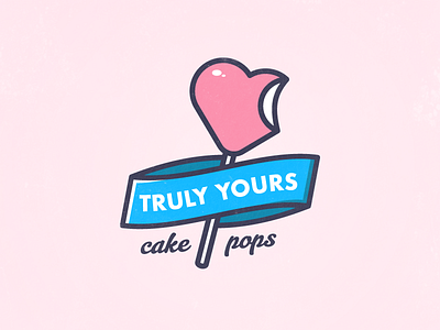Truly Yours Cake Pops branding cake pop candy chupa chups heart logo logotype lollypop love mark pink sweet