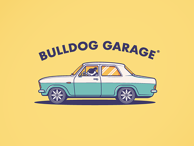 Bulldog Garage - Logo Illustration animal branding bulldog car dog garage icon logo logotype mascot opel vehicle