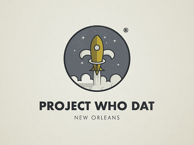 Project Who Dat - Logo Design cosmos fleur de lis identity logo logotype new orleans nfl rocket saints shuttle space sports