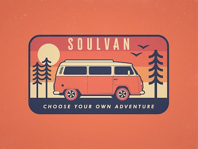 Soulvan - Badge Design adventure badge bus logo minibus minivan patch van vehicle volkswagen volkswagon vw