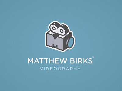 Matthew Birks Videography - Logo Design camera film icon identity logo logotype mark monogram movie symbol video videographer videography