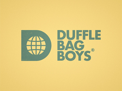 Duffle Bag Boys - Logo Design bold clothing label d digital nomad entrepreneur globe hustle icon logo logotype negative space world