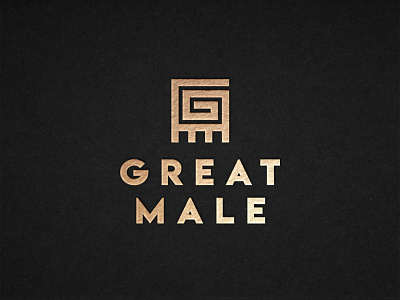 Great Male - Logo Design adinkra africa african bold gm gold icon logo male man masculine tribal