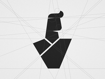 First Rate Masculinity - Grid athletic greek man guy human statue identity symbol branding logo design process logomark mark icon renaissance art pose simple geometric grid