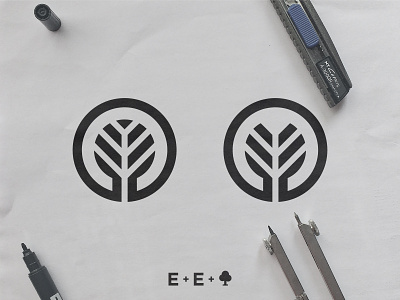 Elegacy Events - Logo Concepts black and white branch symbol e clever letters ee monogram initials event management company icon design identity designer legacy events negative space logo sketch process smart mark tree mark