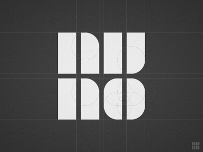 Nuno Melo - Logo Grid circles flat 2d geometric grid layout identity designer lines logotype black white creative logotypedesign n u o logo mark nuno monogram letters simple font symbol tipografia portugal type design