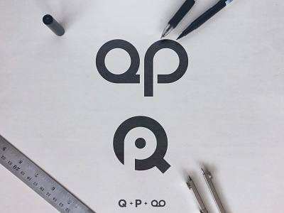 Quiet Pictures - Logo Concepts black and white logo bold logos cinema logomark film roll icon design identity designer movie production q p monogram initials qp clever letters sketch process smart brand tape recorder