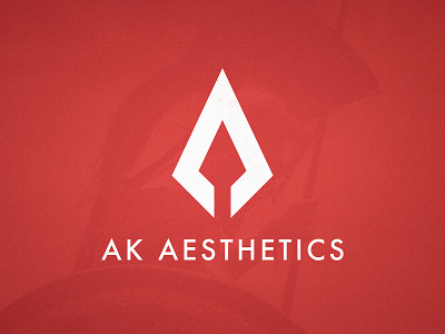 AK Aesthetics - Logotype Design a letter ak monogram arrow head arrow logo arrowhead geometric design logotype designer logotypedesign pointy red and white spartan mark spear logomark