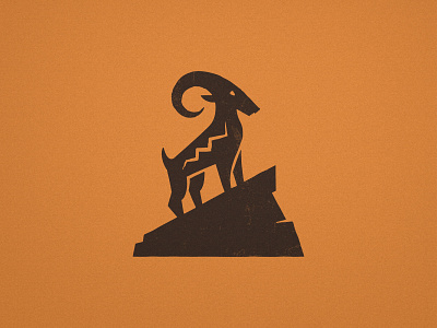 Aztec Goat - Logo Design animal logos antler logo design aztec symbol buck mark flat logos goat horn golden spiral inca ibex mayan rock mexican icon scar logomark warm colors