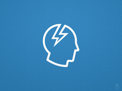 Brainstorm - Logomark Design blue and white brain training head logo lightning bolt mark icon symbol mind monoline profile design storm thunder volt voltage
