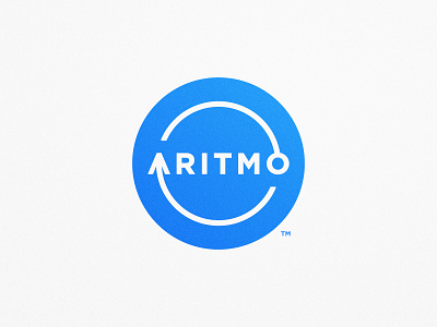 Aritmo - Logotype Design arrow badge blue and white brand identity design branding guidelines circle circular gradient color logotype designer round logo subtle texture trademark