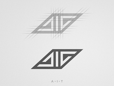 Adaptive Immersion Technologies - Logo Grid a letter ambigram grid layout i logo lettering artist logotype design sharp symmetry type typedesign typography art wordmark series
