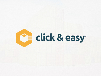 Click&Easy - Logo Design box design c letter delivery app identity design identitydesign logotype designer logotypedesign negative space negativespace registered ubuntu yellow logo