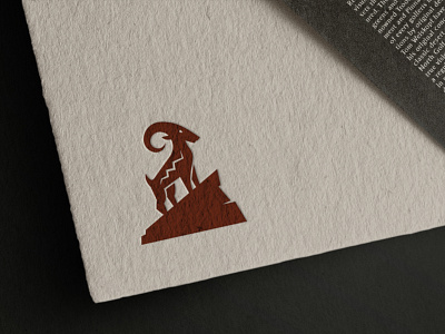 Aztec Goat - Logomark Design animal logos antler aztec buck flat logo design goat goats golden spiral ibex inca mark icon symbol mayan