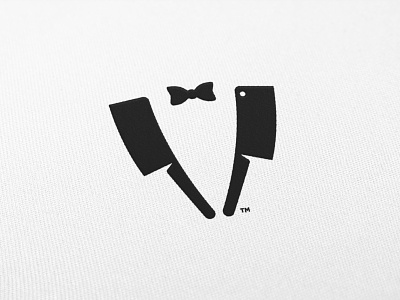 Chef's Choice - Mark Design bow tie bowtie chef logo cleaver clever illustration smart visual embroidered patch knife knifes restaurant branding suit trademark tuxedo