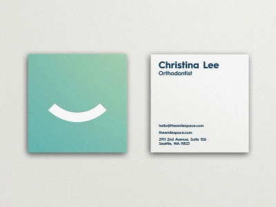 The Smile Space - Business Card Design brand brand identity branding business card businesscard dental clinic dentist identity designer lettermark logo design logomark logotype designer minimal design negative space orthodontics print smart mark smile square typography