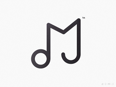 Daniel Jordan Music - Logomark Design black and white branding cleverlogo dj logo identity designer lettermark melody monogram letter mark music note smartlogo trademark typogaphy