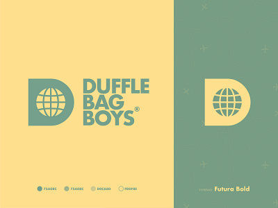 Duffle Bag Boys - Brand Identity brand brand identity branding d letter design globe identity designer illustration lettermark logo logo design logomark logotype designer negative space negative space logo smart mark style guide typography ui world