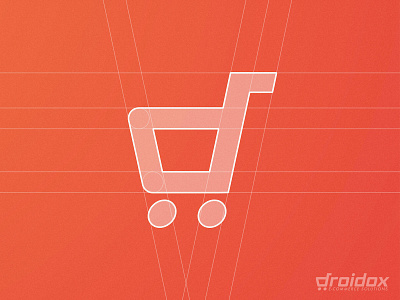 Droidox - Logo Grid 🛒 brand branding d letter e commerce grid layout identity designer logo design shopping cart smart mark trolley typography