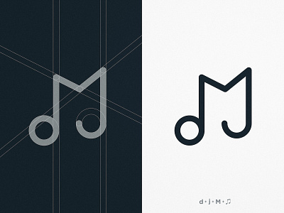 Daniel Jordan Music - Logo Grid black and white logo brand brand identity branding cleverlogo design identity designer illustration lettermark logo logo design logomark logotype design logotype designer melody music note negative space smart mark typography ui