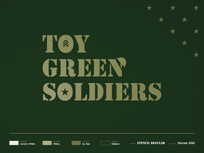 Toy Green Soldiers - Brand Identity army brand branding custom type identity logo logotype designer stars style guide typedaily typography wordmark