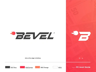 Bevel - Brand Identity b letter brand branding custom type fast flame logo identity logomark logotype designer speed style guide typography