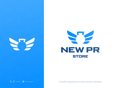 New PR Store - Logotype Design brand brand identity branding champion design fitness gym logo identity designer kettlebell lettermark logo logomark logotype designer mark design negative space personal training smart mark typography wings workout