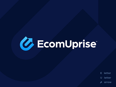 Ecom Uprise - Logo Design arrow brand brand identity branding design ecommerce app for sale unused buy grid layout growth identity identity designer illustration lettermark logo logo design logomark logotype designer negative space smart mark typography