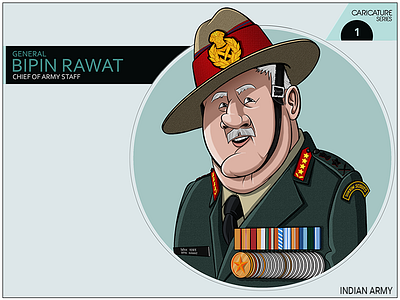 Chief Of Staff- INDIAN ARMY animate art caricature digital art illustration photoshop sketch