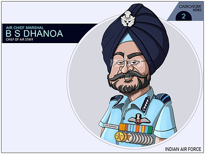 Chief Of Staff- INDIAN AIR FORCE animate art caricature digital art illustration photoshop sketch