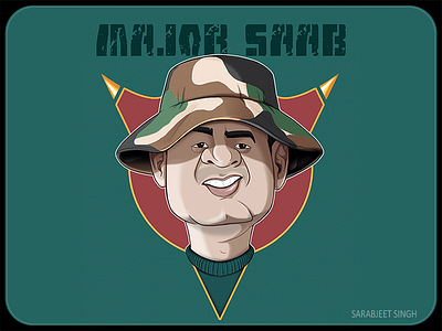 MAJOR SAAB adobe army art caricature digital art illuatration indianarmy photoshop portrait sketch