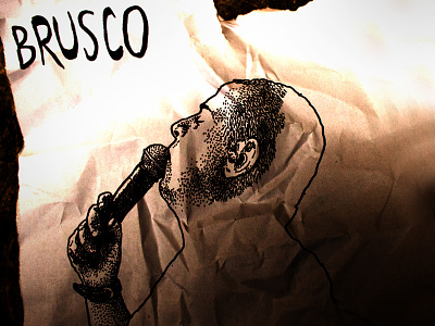 Brusco cd jacket felt tip pen illustration music singer sings