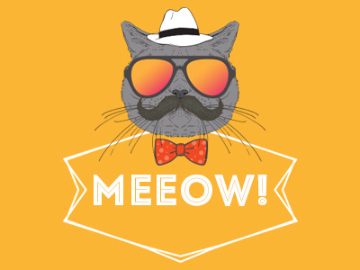 meeow! cat hipster meeow