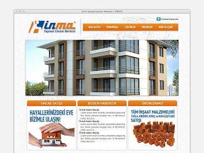 Inma Yapisal Cozum Merkezi inşaat konya psd to html turkey türkiye web design