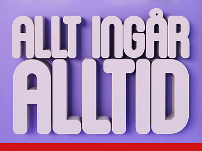 Allt Ingår 3d c4d purple red type typography