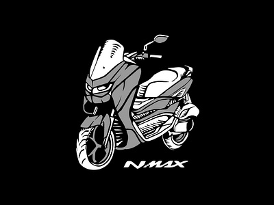 N-Max Yamaha Motorcycle artwork black white forsale motorcycle n max simple t shirt yamaha