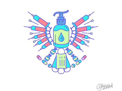 vaccine Garuda Bird app design flat illustration minimal ui website