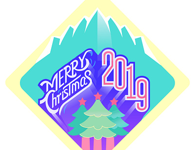 1 Christmas Greetings 2019 Typography 01 app design flat icon illustration lettering logo minimal type vector website