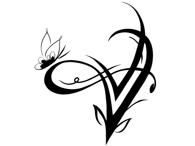 Visual Vibes Concept butterfly calligraphy floral flower logo nature