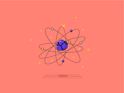 Atom graphic design illustration vivid